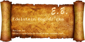 Edelstein Boglárka névjegykártya